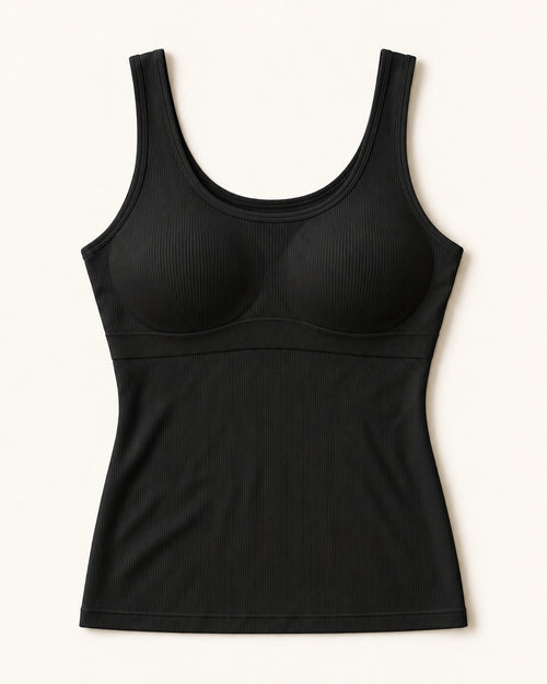 Débardeur Jeanne Sauge à soutien-gorge intégré sans armature, coloris noir